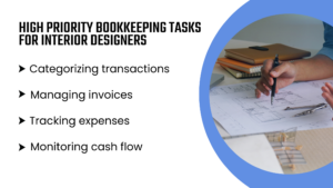 List of high priority bookkeeping tasks for interior designers