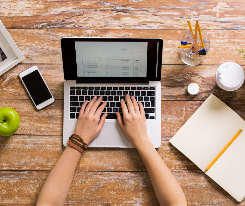 freelancer working at a laptop